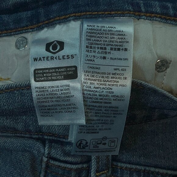 LEVI'S RIBCAGE BELL BLUE JEANS - BIG BELL BOTTOM FLARE EXTREME HIGH WAIST 28X30 - Picture 9 of 14